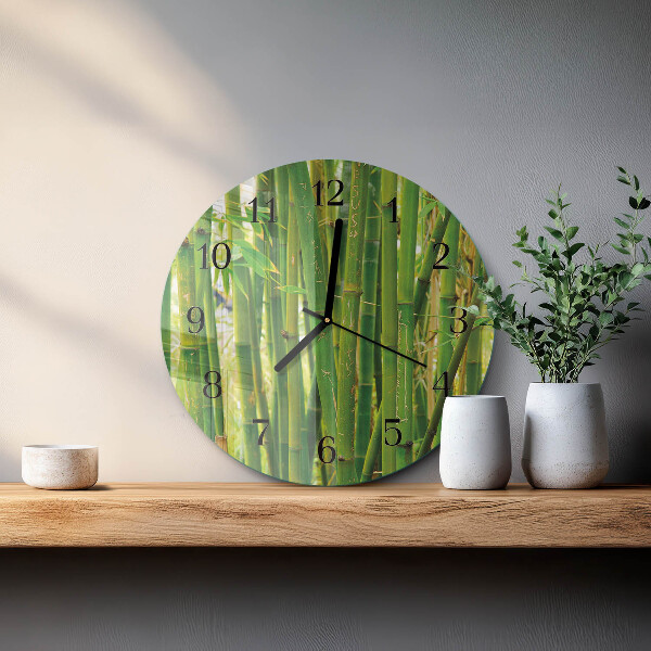 Reloj de pared redondo Planta de bambú