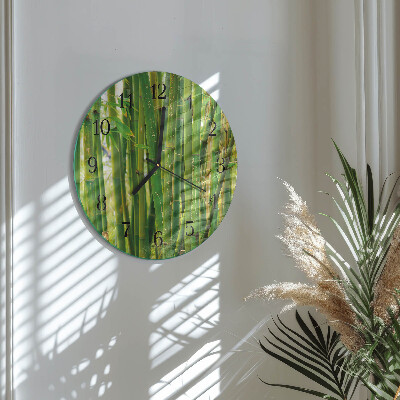 Reloj de pared redondo Planta de bambú