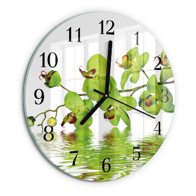 Reloj de pared redondo Orquídea