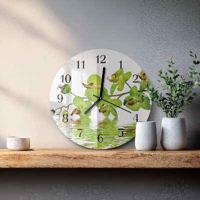 Reloj de pared redondo Orquídea