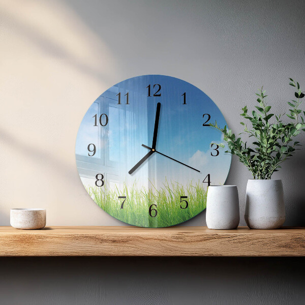 Reloj de pared redondo Césped