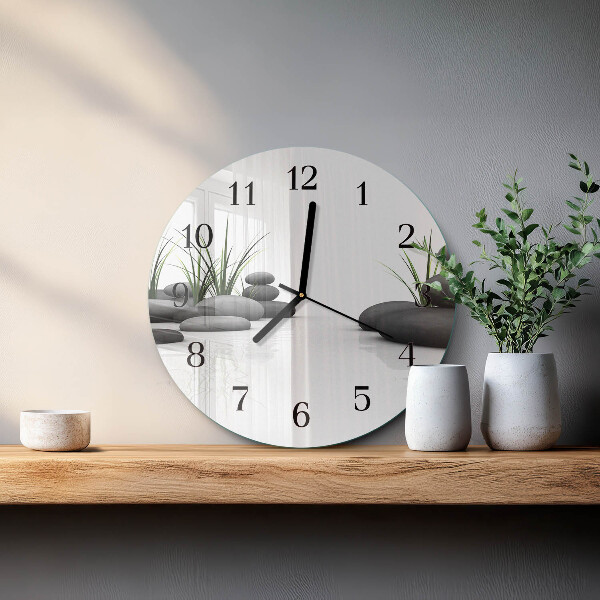 Reloj de pared redondo Spa de piedra
