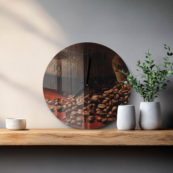Reloj de pared redondo Granos de café