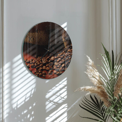 Reloj de pared redondo Granos de café