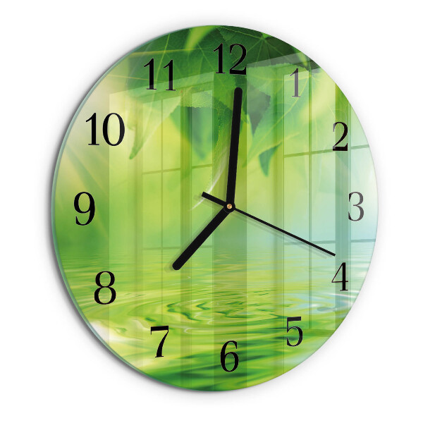 Reloj de pared redondo Hojas