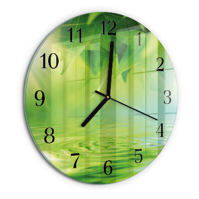 Reloj de pared redondo Hojas