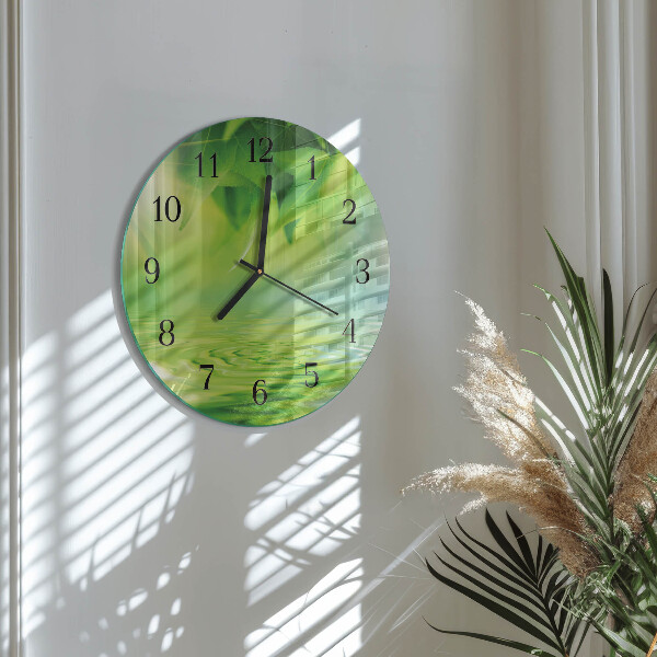 Reloj de pared redondo Hojas