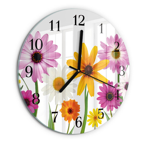 Reloj de pared redondo Flores