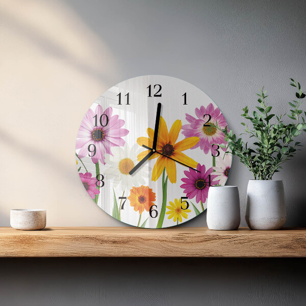 Reloj de pared redondo Flores