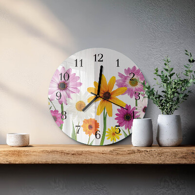 Reloj de pared redondo Flores