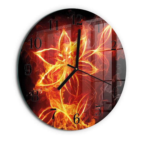 Reloj de pared redondo Flor de fuego