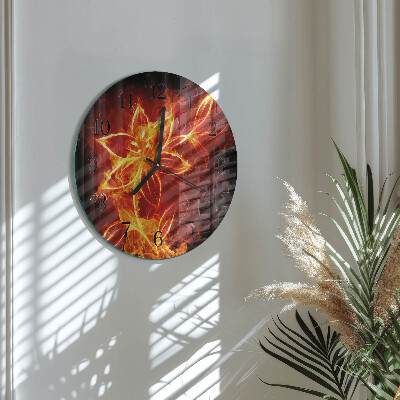 Reloj de pared redondo Flor de fuego