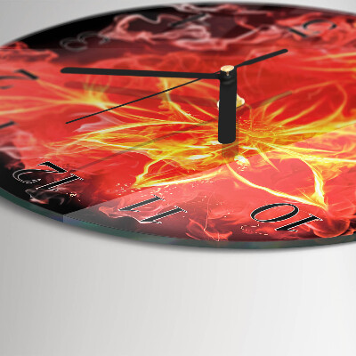Reloj de pared redondo Flor de fuego