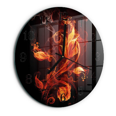 Reloj de pared redondo Flor de fuego