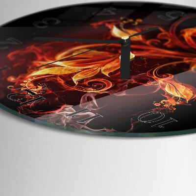 Reloj de pared redondo Flor de fuego