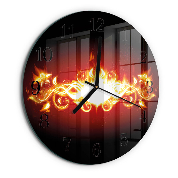 Reloj de pared redondo Flor de fuego