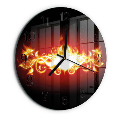 Reloj de pared redondo Flor de fuego