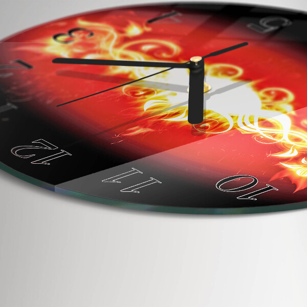 Reloj de pared redondo Flor de fuego