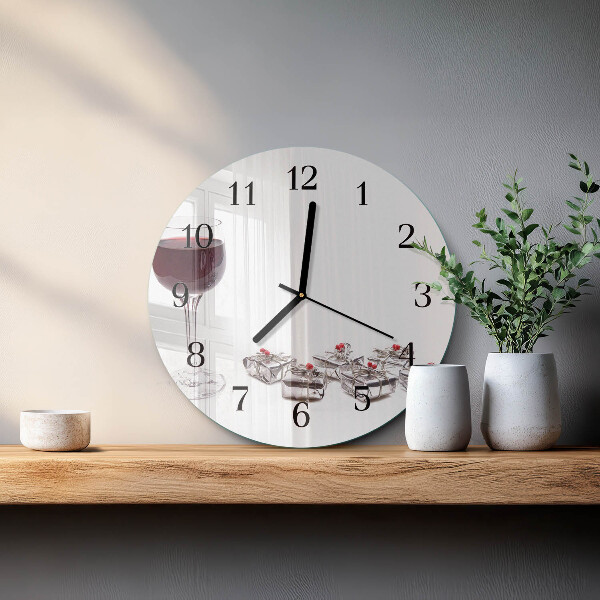 Reloj de pared redondo Copa de vino