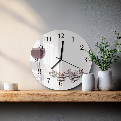 Reloj de pared redondo Copa de vino