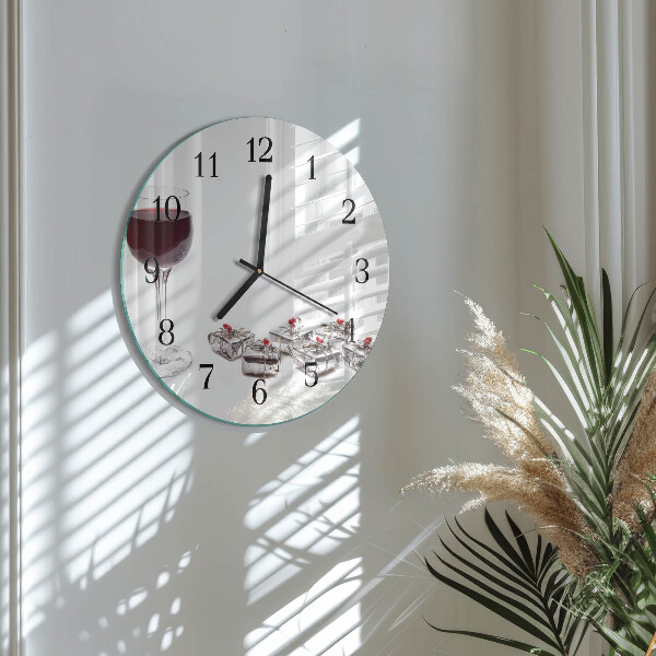 Reloj de pared redondo Copa de vino