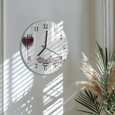 Reloj de pared redondo Copa de vino