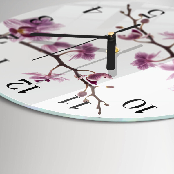 Reloj de pared redondo Orquídea