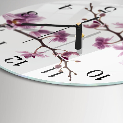 Reloj de pared redondo Orquídea