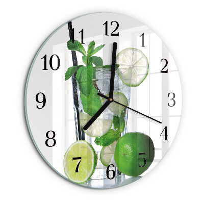 Reloj de pared redondo Lima y menta
