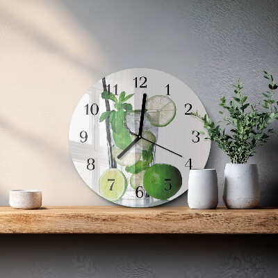 Reloj de pared redondo Lima y menta