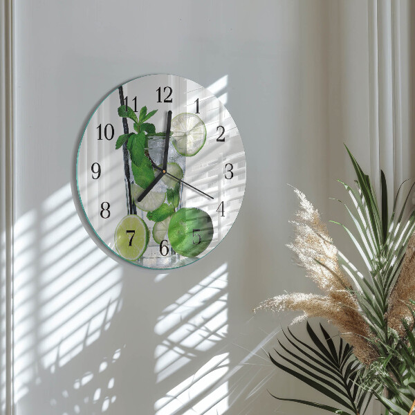 Reloj de pared redondo Lima y menta