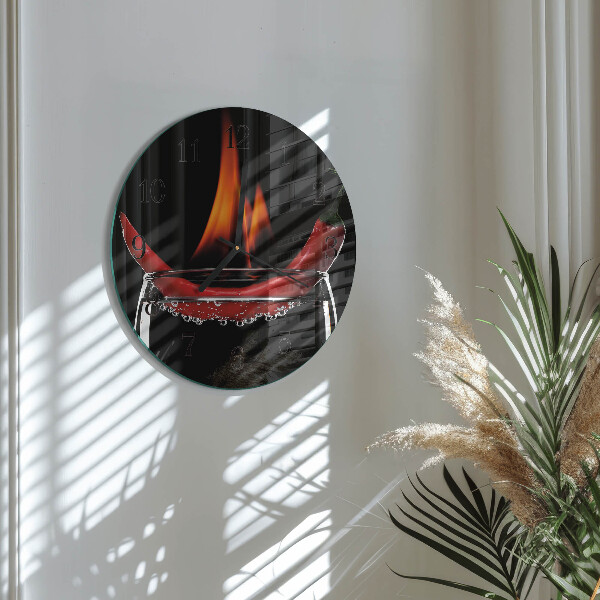 Reloj de pared redondo Fuego de chile