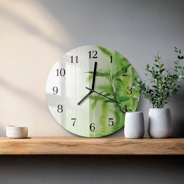 Reloj de pared redondo Bambú