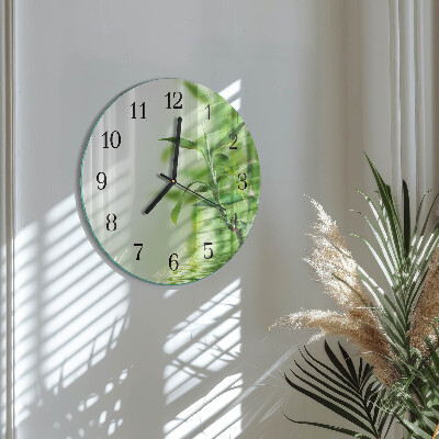 Reloj de pared redondo Bambú