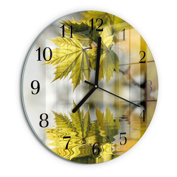 Reloj de pared redondo Hoja de arce