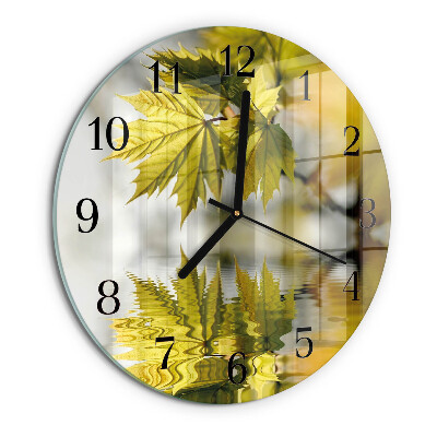 Reloj de pared redondo Hoja de arce