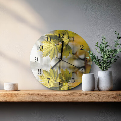 Reloj de pared redondo Hoja de arce