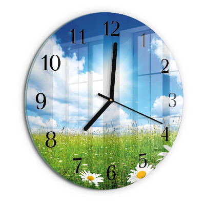 Reloj de pared redondo Flores de pradera
