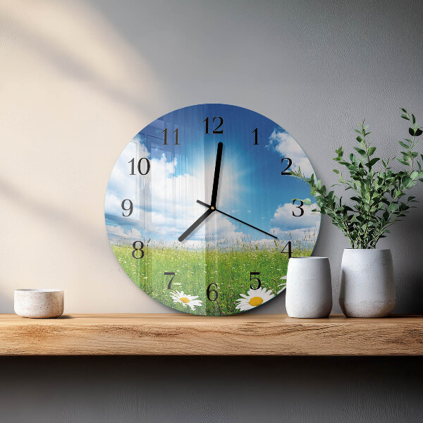 Reloj de pared redondo Flores de pradera