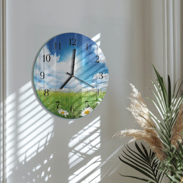 Reloj de pared redondo Flores de pradera