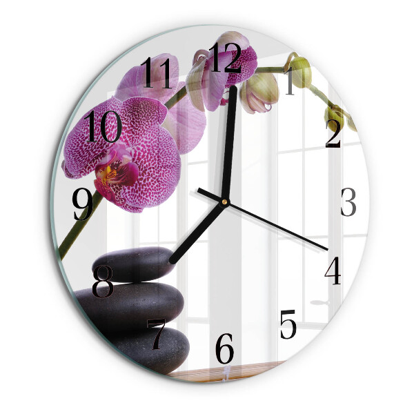 Reloj de pared redondo Orquídea