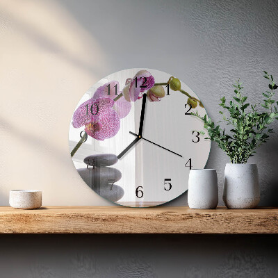 Reloj de pared redondo Orquídea