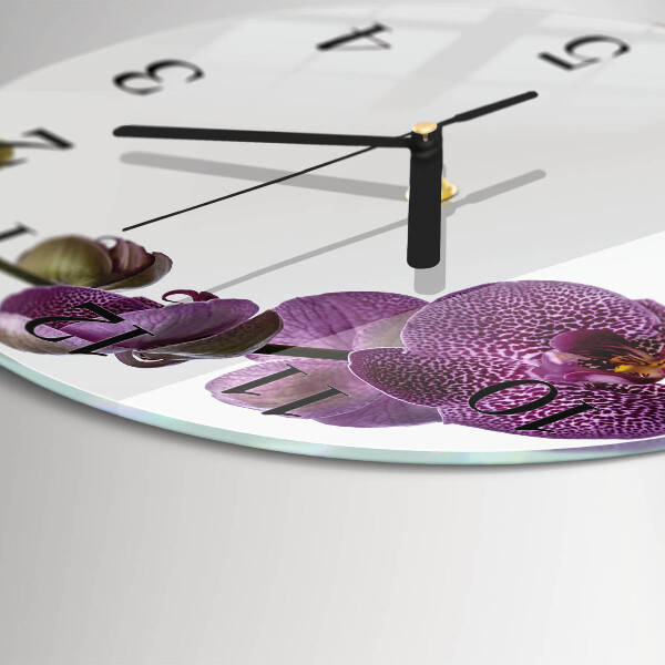 Reloj de pared redondo Orquídea