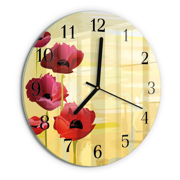 Reloj de pared redondo Amapolas