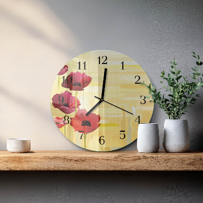 Reloj de pared redondo Amapolas