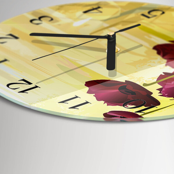 Reloj de pared redondo Amapolas
