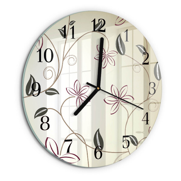 Reloj de pared redondo Arte floral
