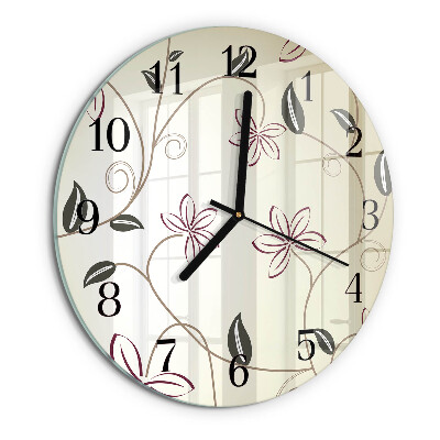 Reloj de pared redondo Arte floral