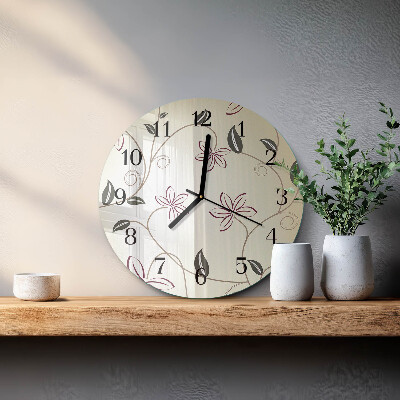 Reloj de pared redondo Arte floral