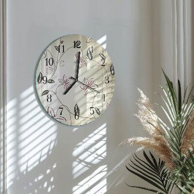 Reloj de pared redondo Arte floral